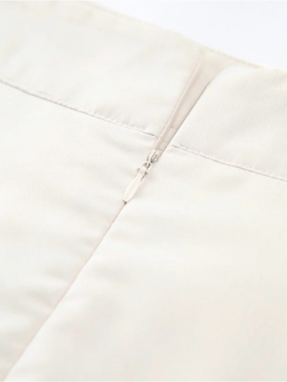 Commense Cream Asymmetric Pleated Maxi Skirt with Buttoned Waist - Picture 4 of 7